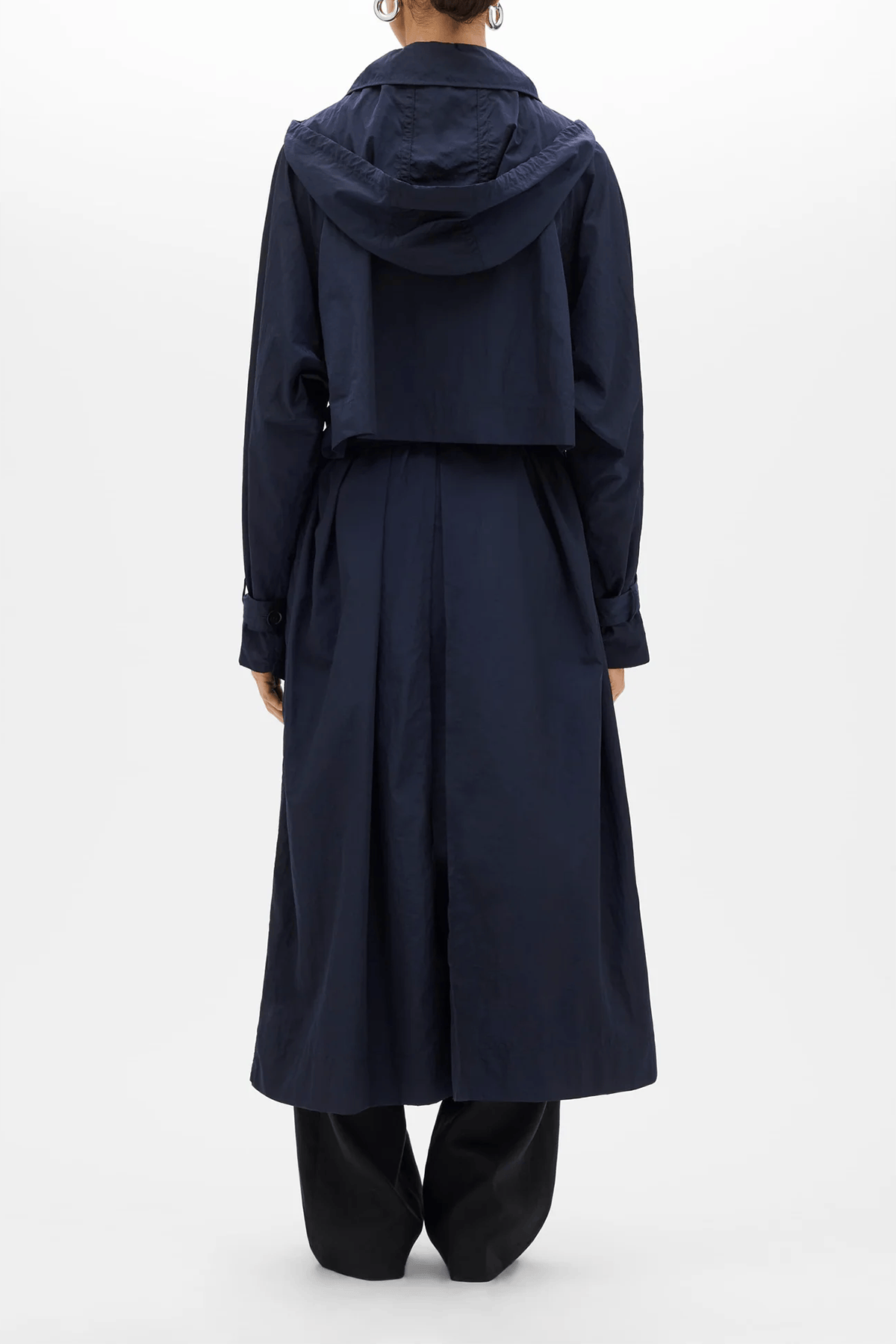 Another Tomorrow Recycled Nylon Trench in Navy – Hampden Clothing